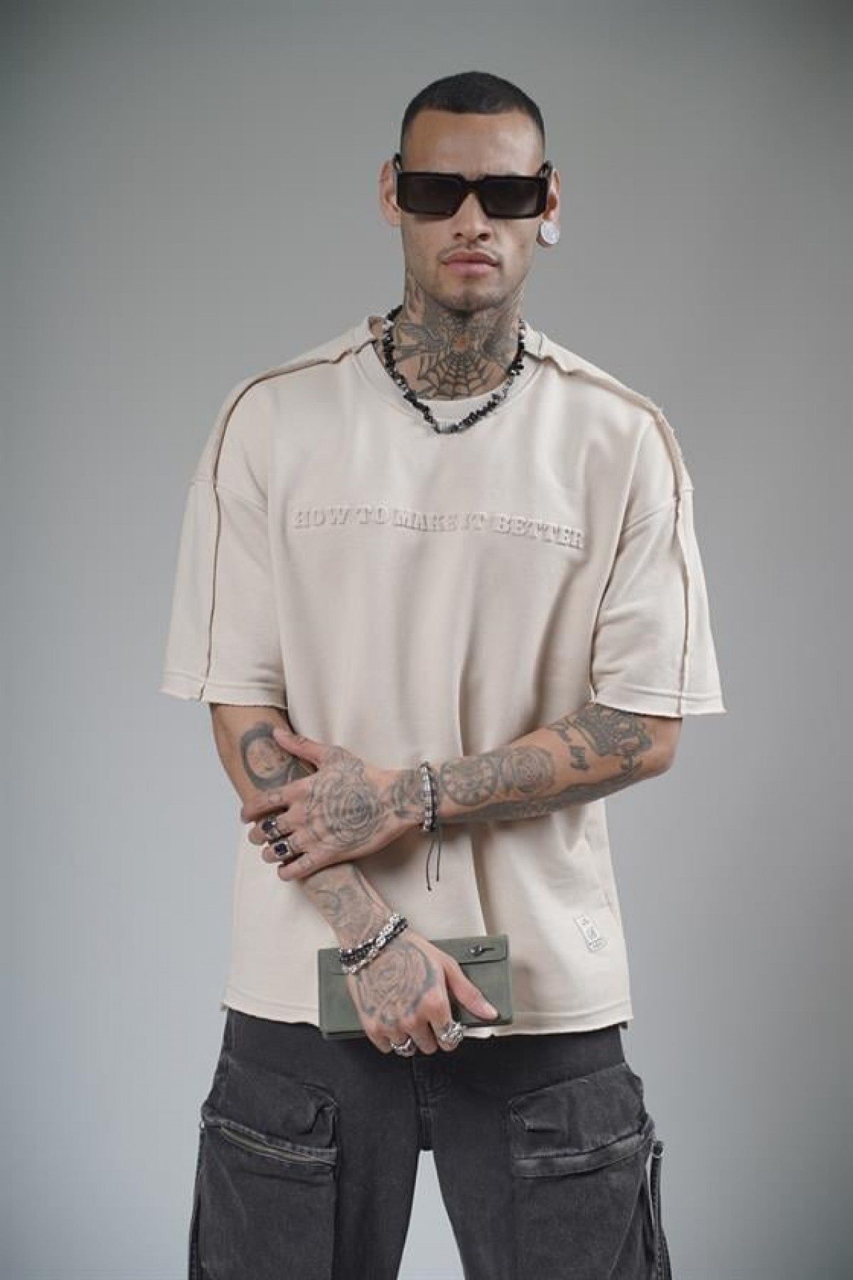 Bisiklet Yaka How To Make It Better Yazılı Oversize Kalıp Tişört S