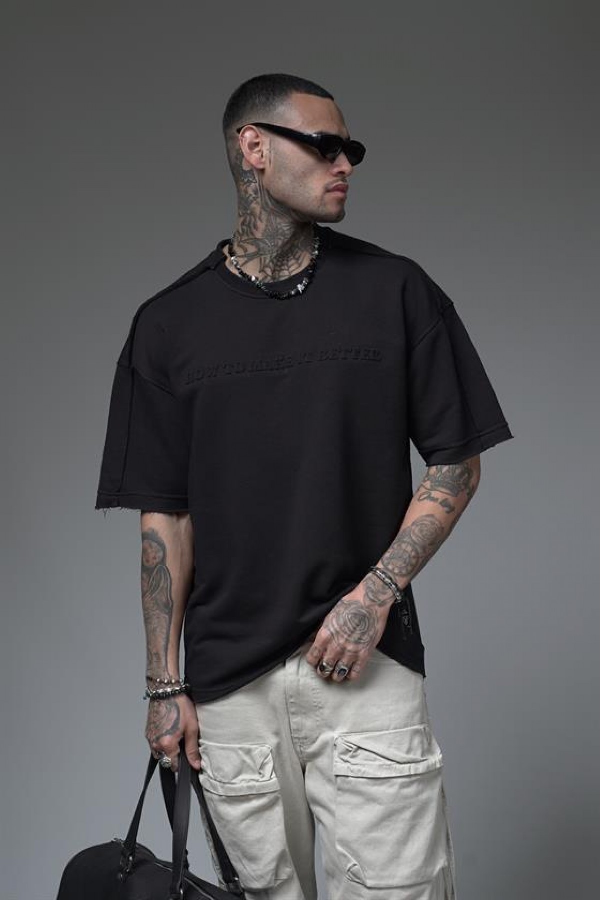 Bisiklet Yaka How To Make It Better Yazılı Oversize Kalıp Tişört S