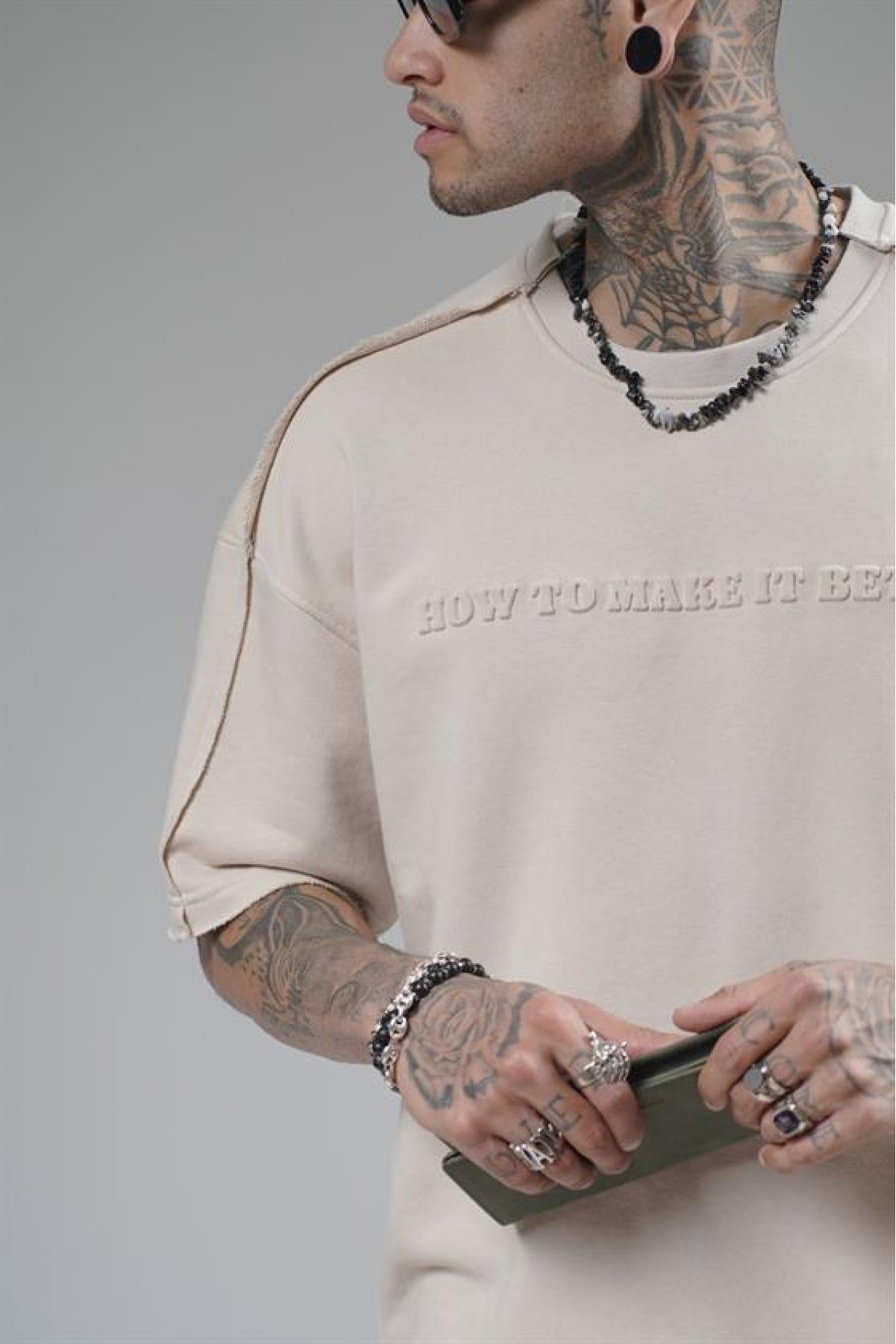 Bisiklet Yaka How To Make It Better Yazılı Oversize Kalıp Tişört S