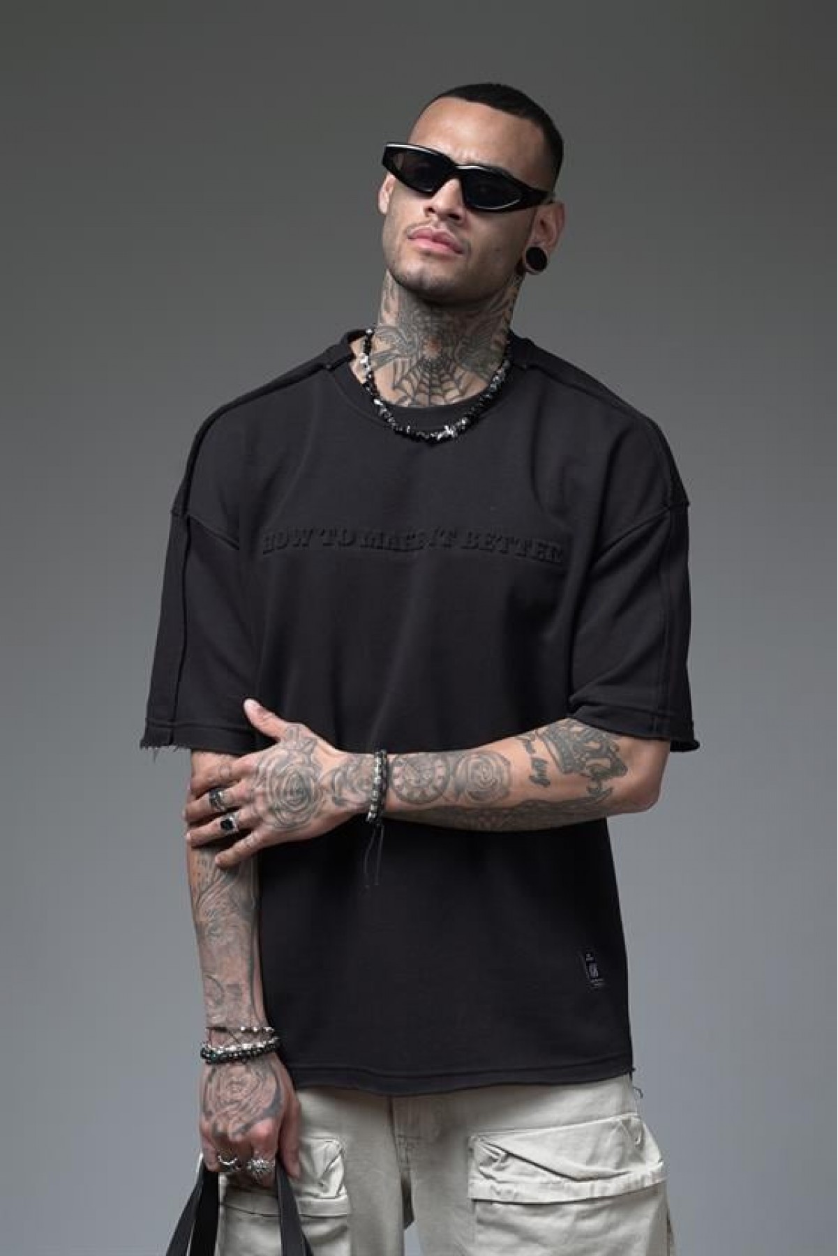 Bisiklet Yaka How To Make It Better Yazılı Oversize Kalıp Tişört S