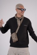 Bisiklet Yaka Kingbrich Baskılı Oversize Kalıp Basıc Sweatshirt S