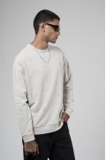 Bisiklet Yaka Lazerli Oversize Kalıp Erkek Sweatshirt S
