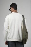 Bisiklet Yaka Lazerli Oversize Kalıp Erkek Sweatshirt S