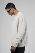 Bisiklet Yaka Lazerli Oversize Kalıp Erkek Sweatshirt S