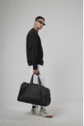 Bisiklet Yaka Logolu Oversize Kalıp Erkek Sweatshirt S