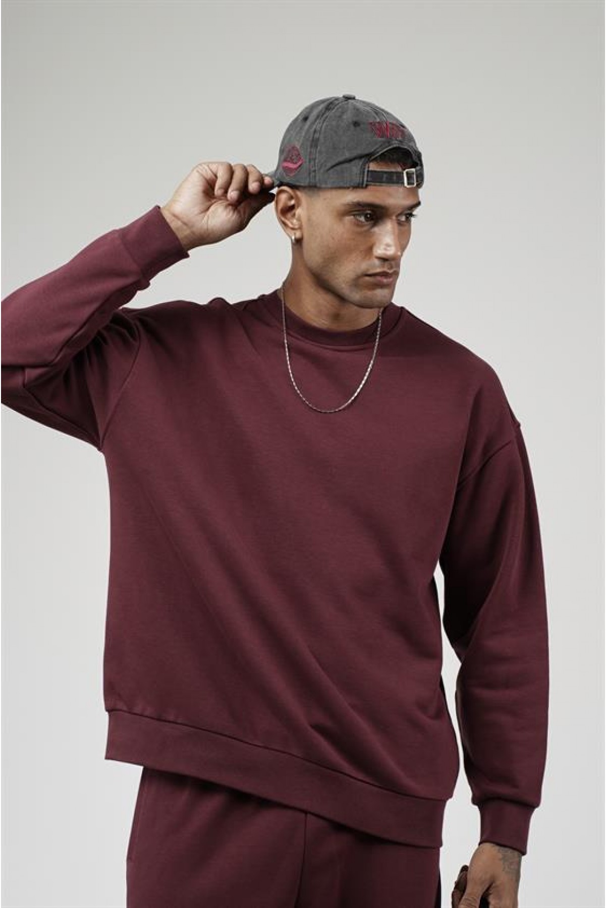 Bisiklet Yaka Oversize Kalıp Sweat Pantolon Alt Üst Takım S