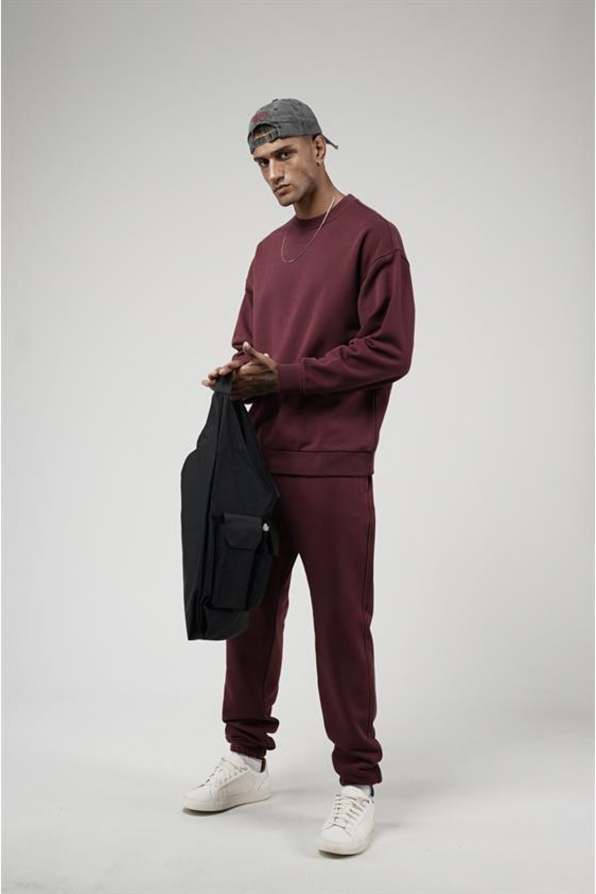Bisiklet Yaka Oversize Kalıp Sweat Pantolon Alt Üst Takım S