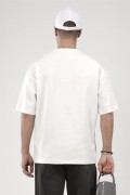 Bisiklet Yaka Taşlı Logo Detaylı Oversize Kalıp Erkek Tişört S