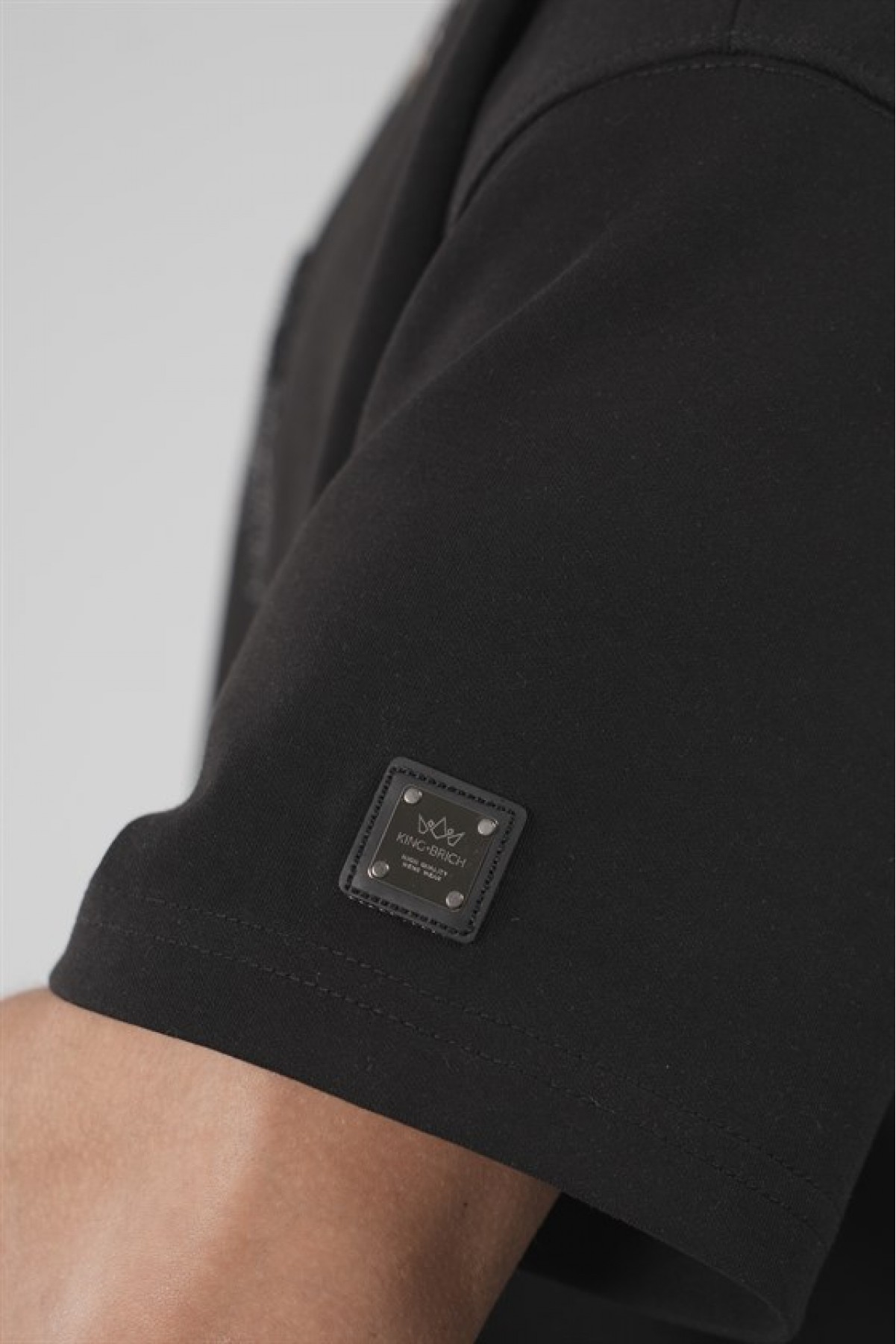 Bisiklet Yaka Taşlı Logo Detaylı Oversize Kalıp Erkek Tişört S