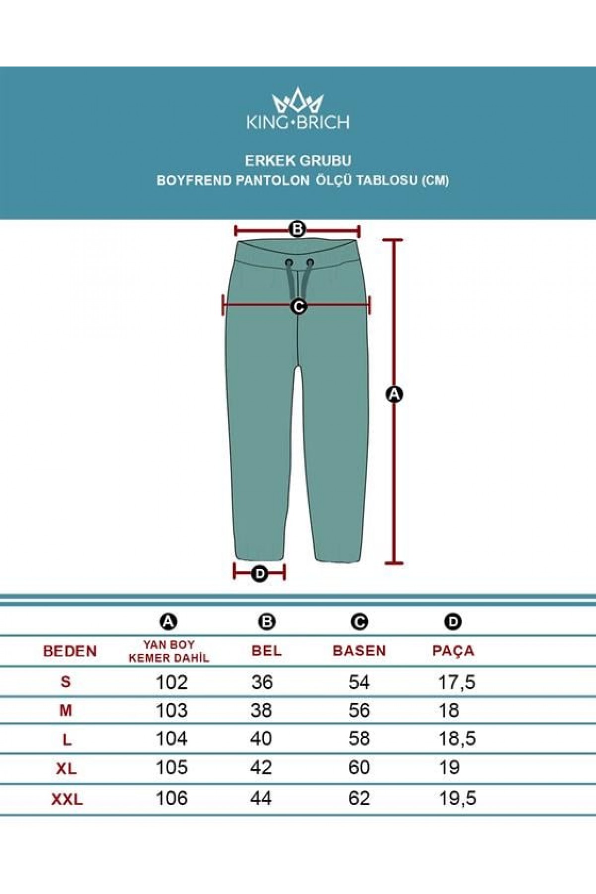 Boyfriend Kalıp Beli Lastikli Cepli Erkek Gabardin Pantolon S