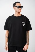 Dağ Baskılı Unisex Oversize Kalıp Tişört S