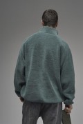 Dik Yaka Fermuarlı Cepli Reglan Kol Oversize Kalıp Erkek Polar S