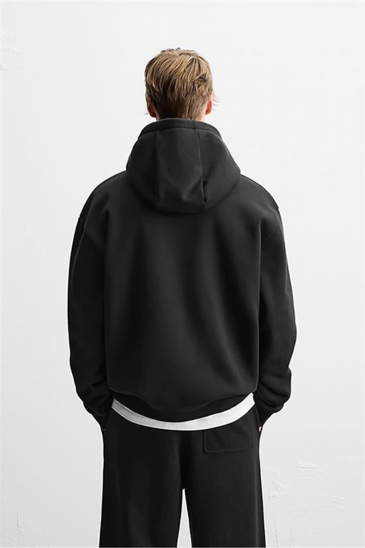 Kanguru Cepli Oversize Kalıp Unisex Düz Hoodie S
