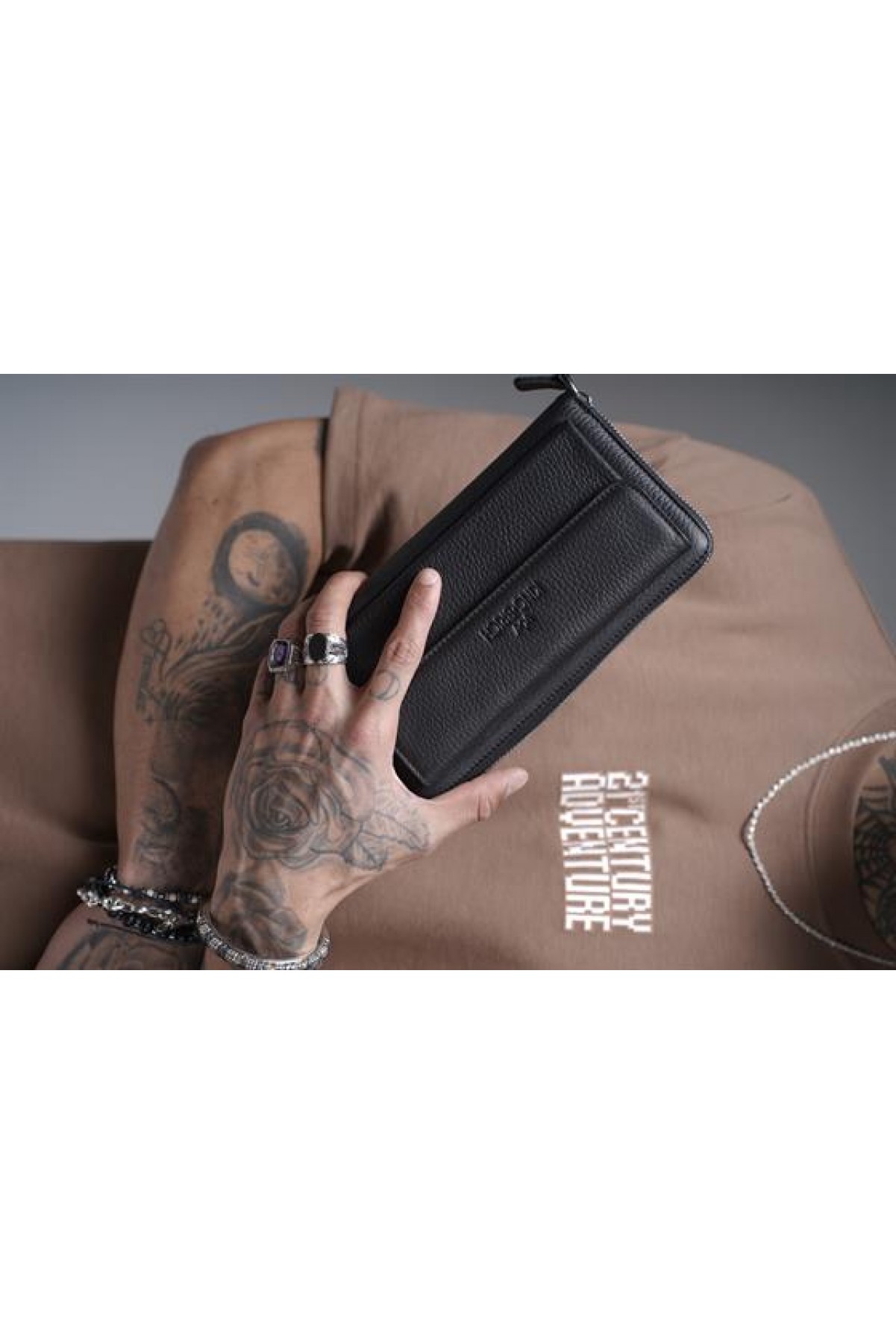 Kapaklı Hakiki Deri Unisex El Çantası Tek Ebat