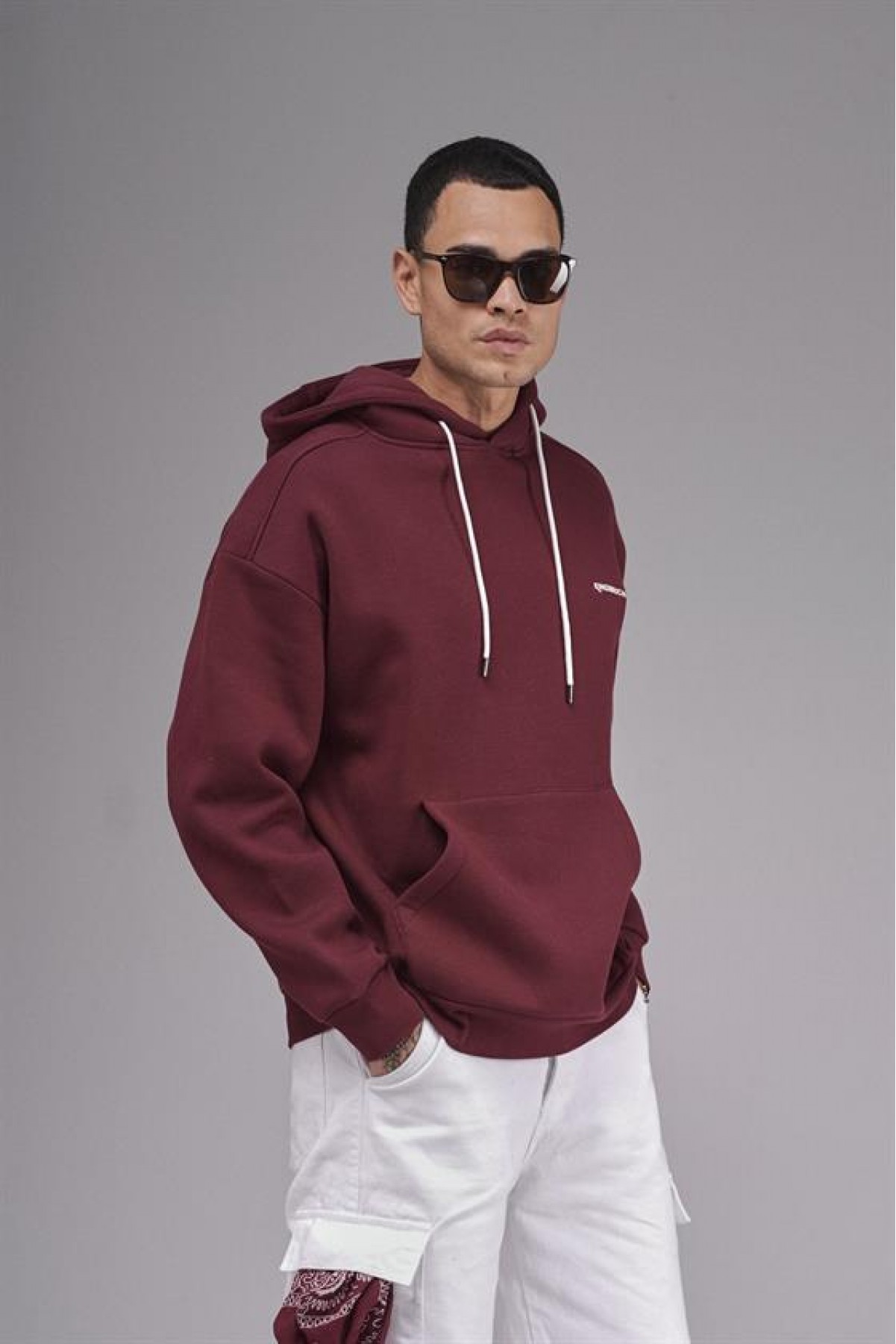 Kapuşonlu Baskılı Oversize Kalıp Unisex Hoodie Sweatshirt S
