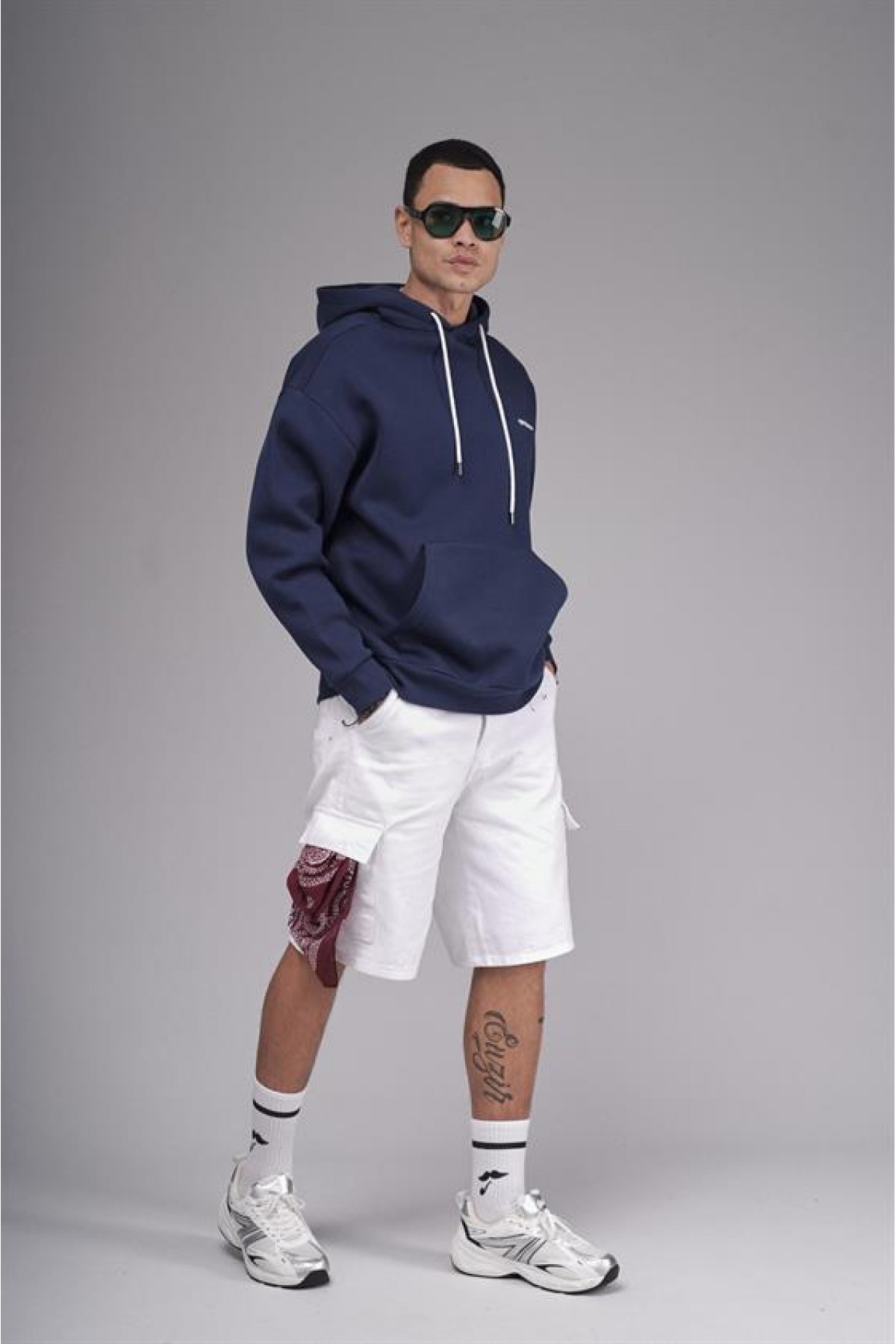 Kapuşonlu Baskılı Oversize Kalıp Unisex Hoodie Sweatshirt S