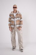 Kapuşonlu Ekoseli Unisex Kaşe Gömlek S