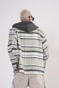 Kapuşonlu Ekoseli Unisex Kaşe Gömlek S