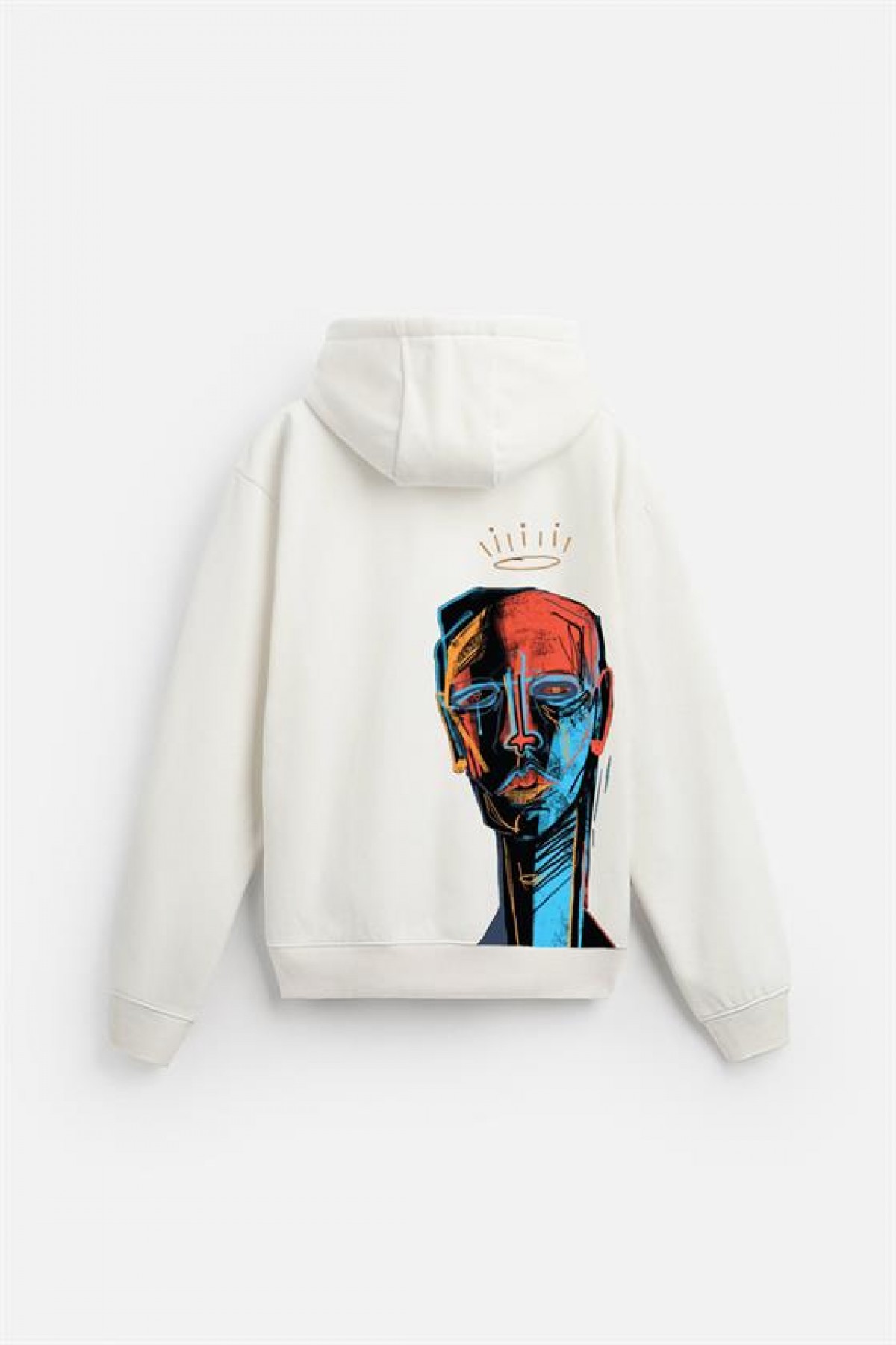 Kapuşonlu Elektro Man Baskılı Unisex Oversize Kalıp Hoodie S