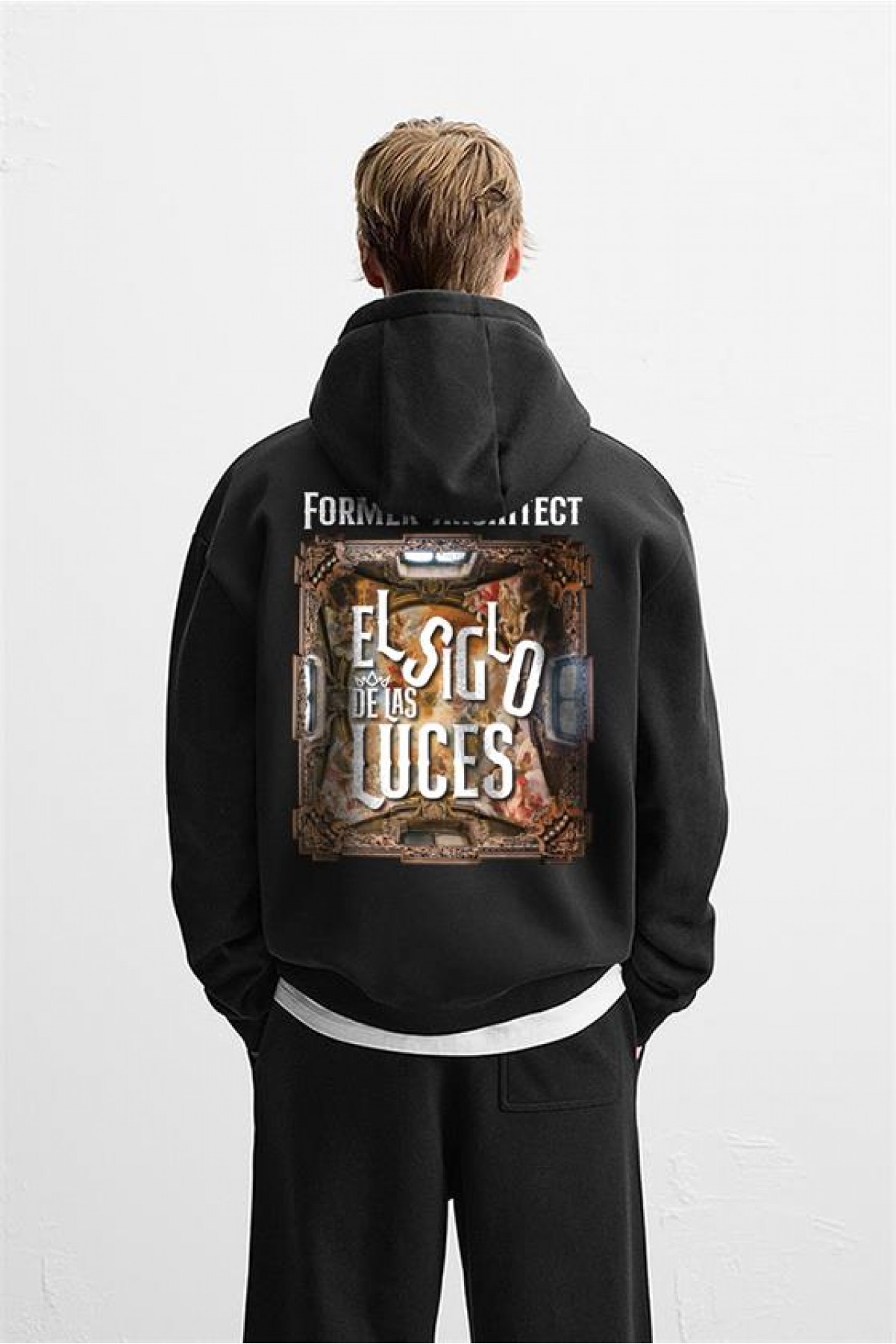 Kapuşonlu Luces Baskılı Oversize Kesim Hoodie S