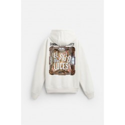 Kapuşonlu Luces Baskılı Oversize Kesim Hoodie S