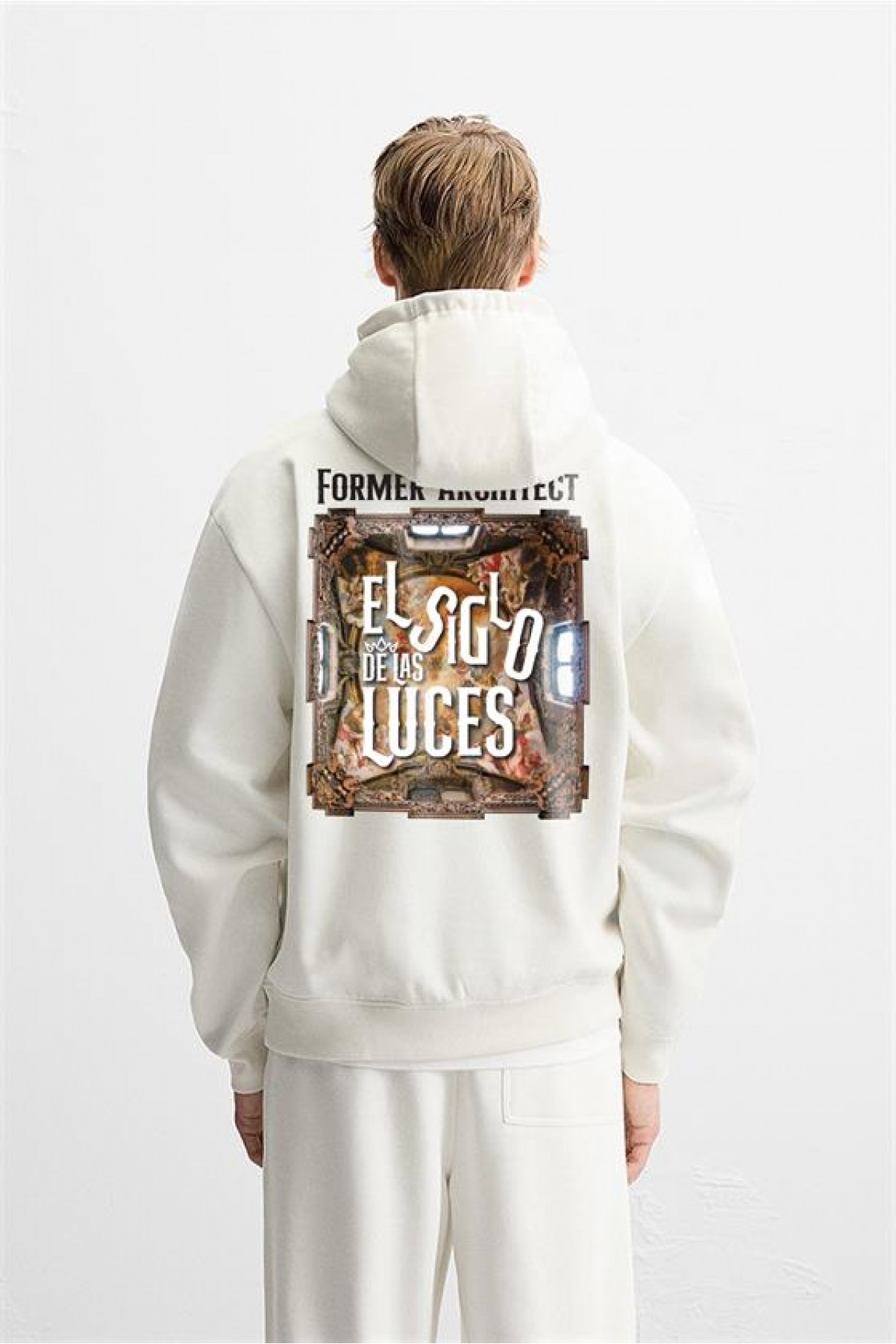 Kapuşonlu Luces Baskılı Oversize Kesim Hoodie S