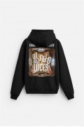 Kapuşonlu Luces Baskılı Oversize Kesim Hoodie S