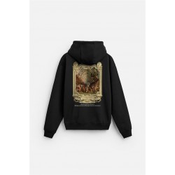 Kapuşonlu Ottoman Vintage Baskılı Unisex Hoodie S