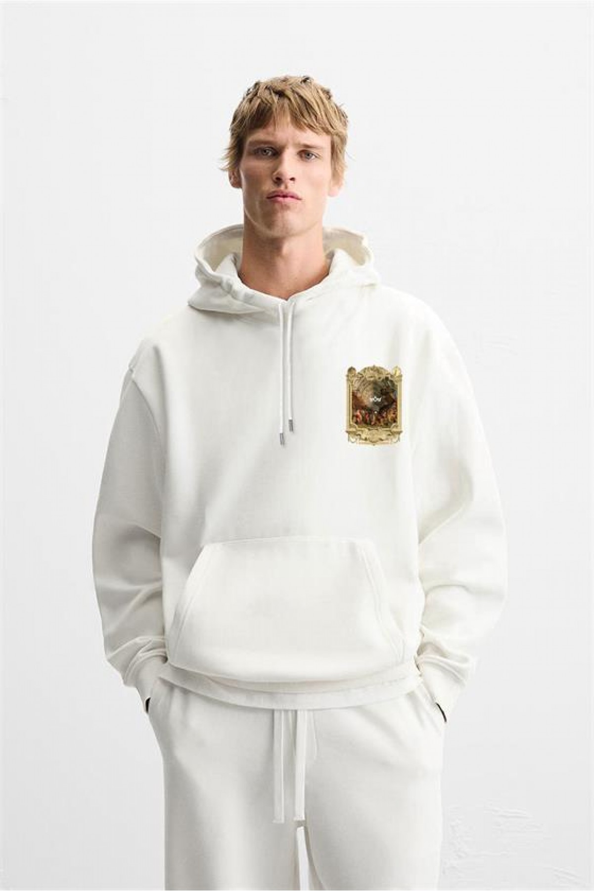 Kapuşonlu Ottoman Vintage Baskılı Unisex Hoodie S