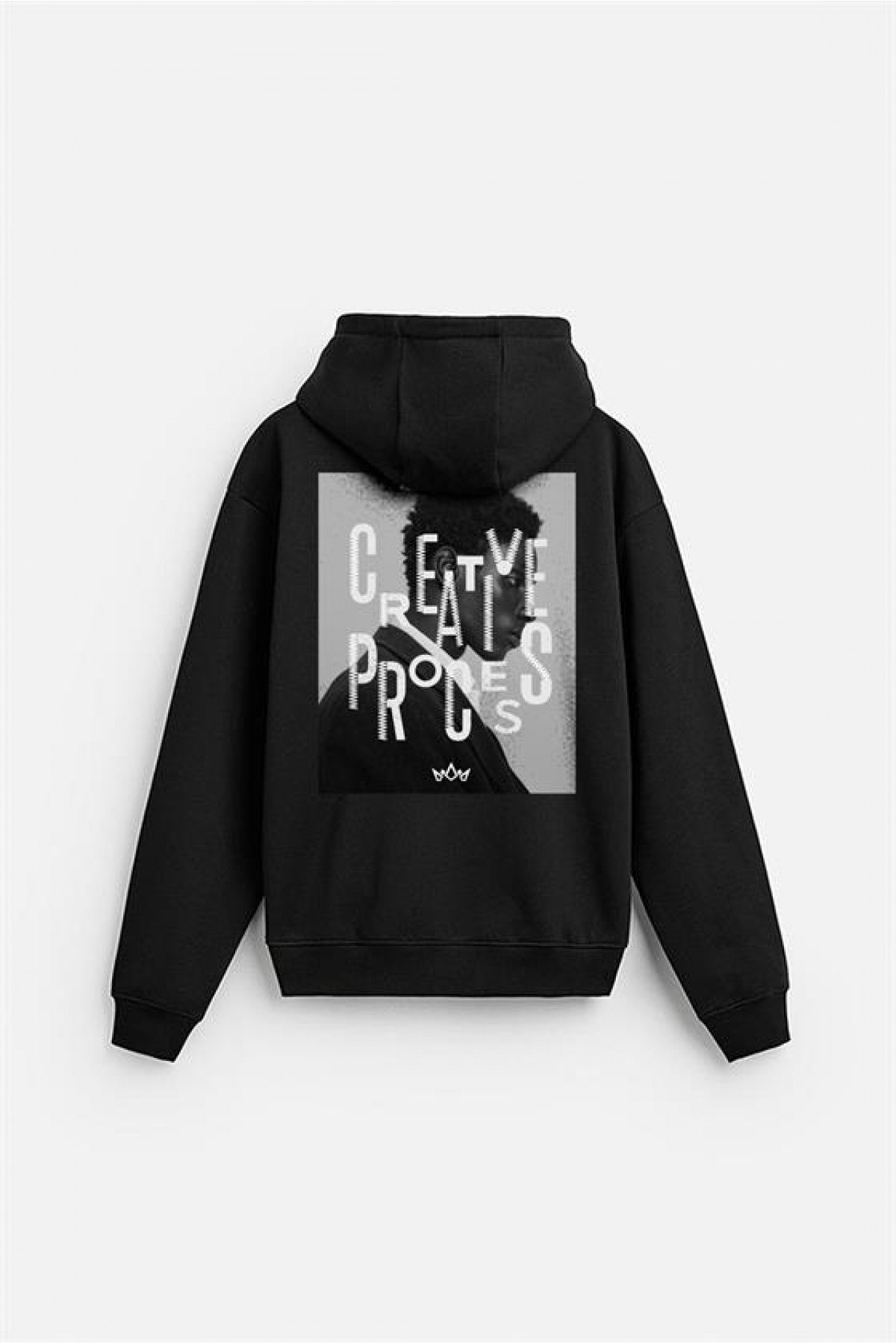 Kapuşonlu Oversize Kalıp Creative Proces Baskılı Hoodie S