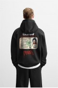 Kapuşonlu Oversize Kalıp Escobar Identity Baskılı Hooide S