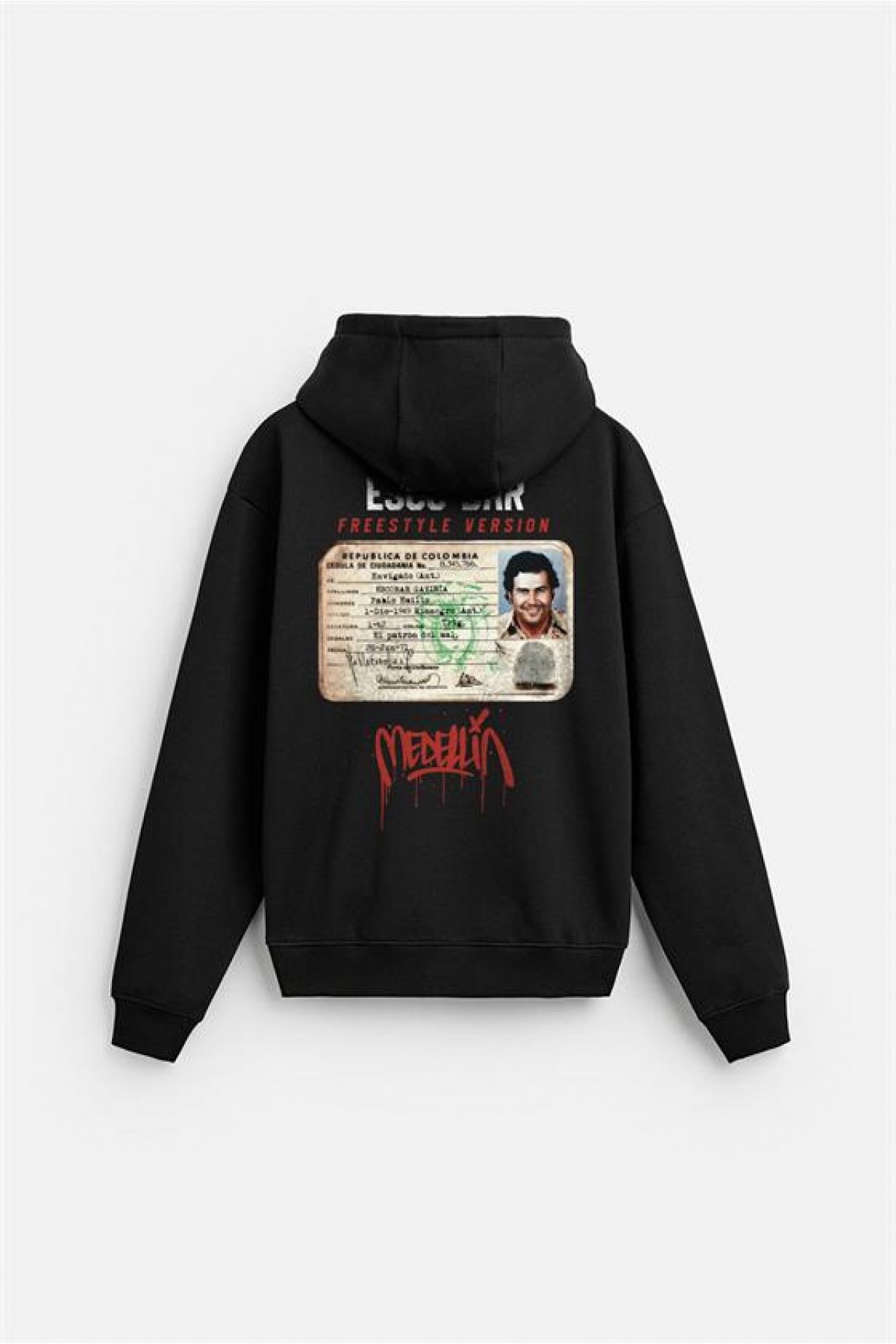 Kapuşonlu Oversize Kalıp Escobar Identity Baskılı Hooide S