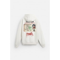 Kapuşonlu Oversize Kalıp Escobar Identity Baskılı Hooide S