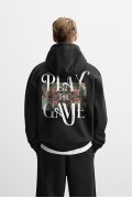 Kapuşonlu Play The Game Baskılı Unisex Hoodie S