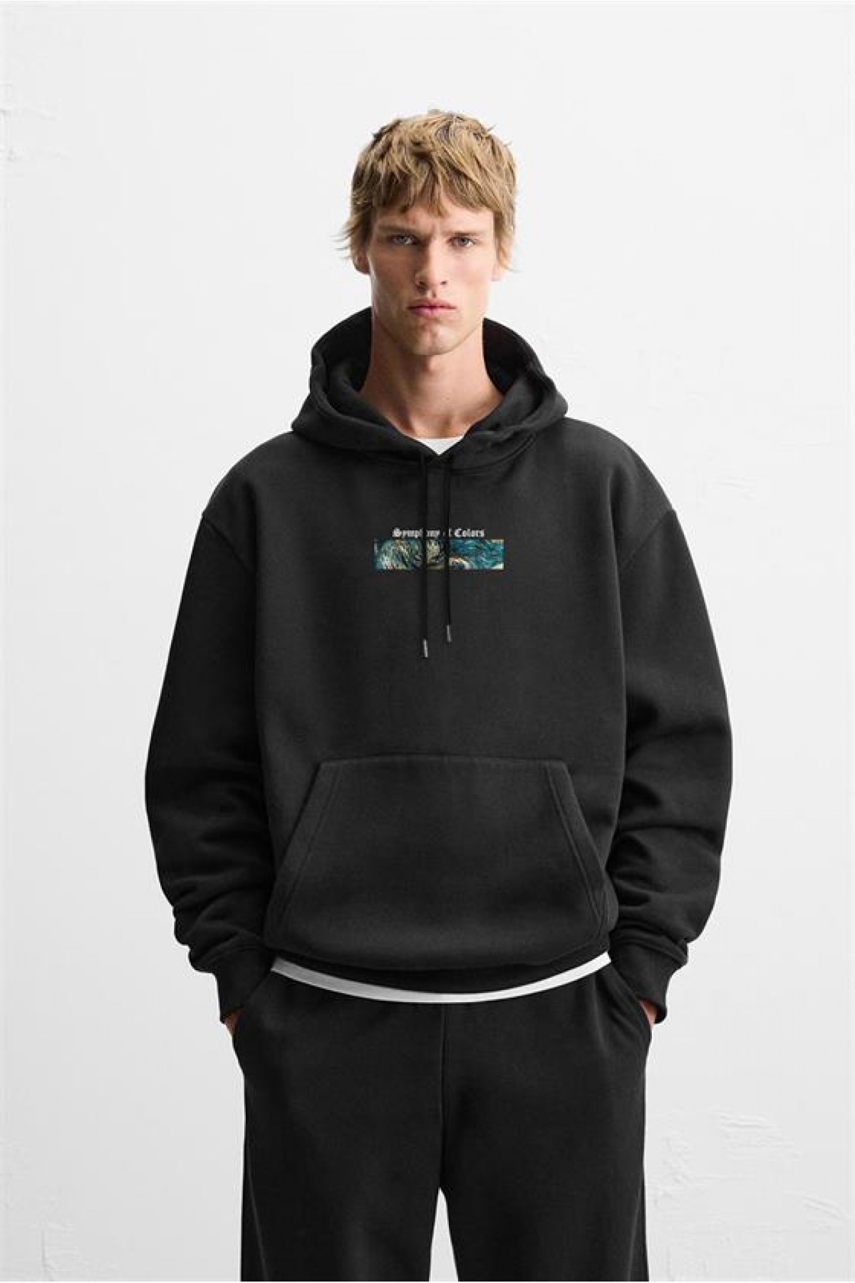 Kapuşonlu Van Goghe Baskılı Unisex Hoodie S