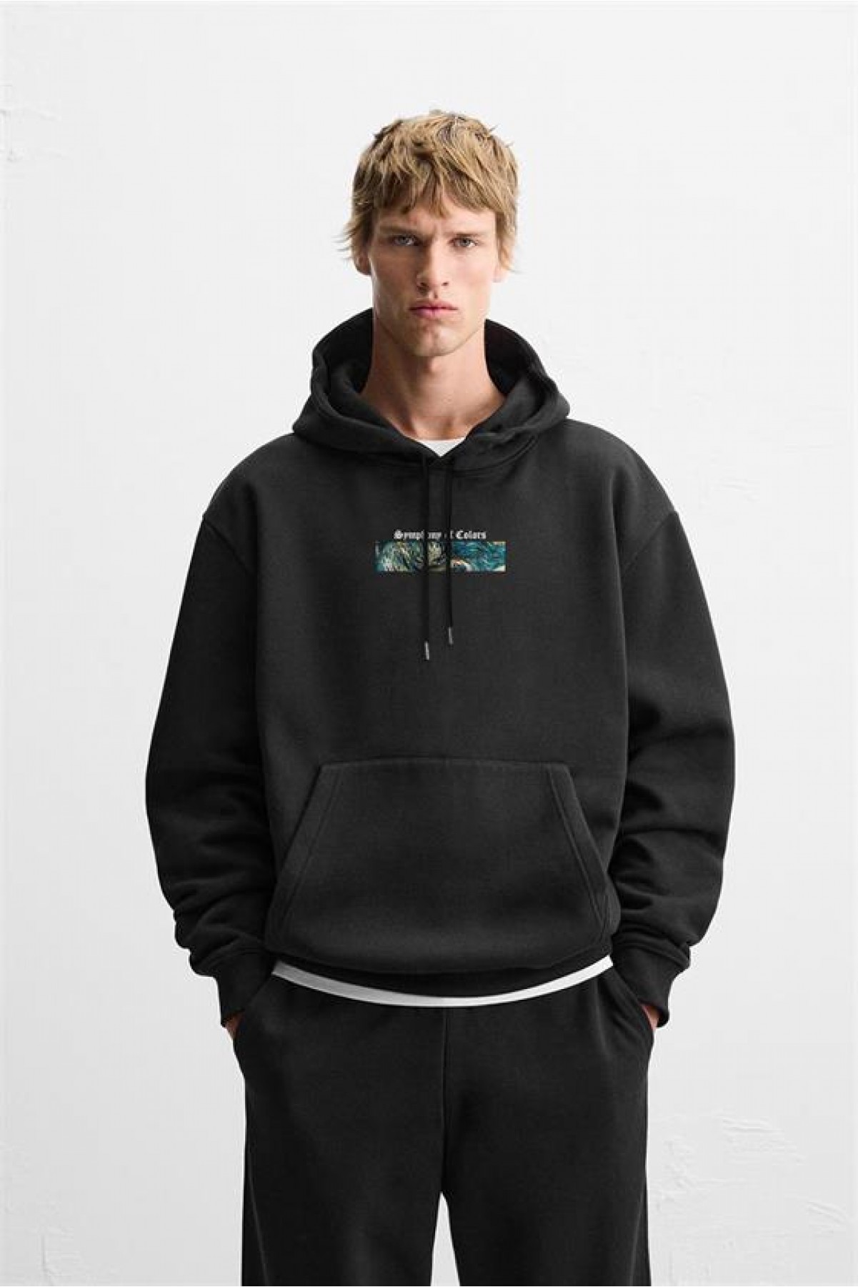 Kapuşonlu Van Goghe Baskılı Unisex Hoodie S