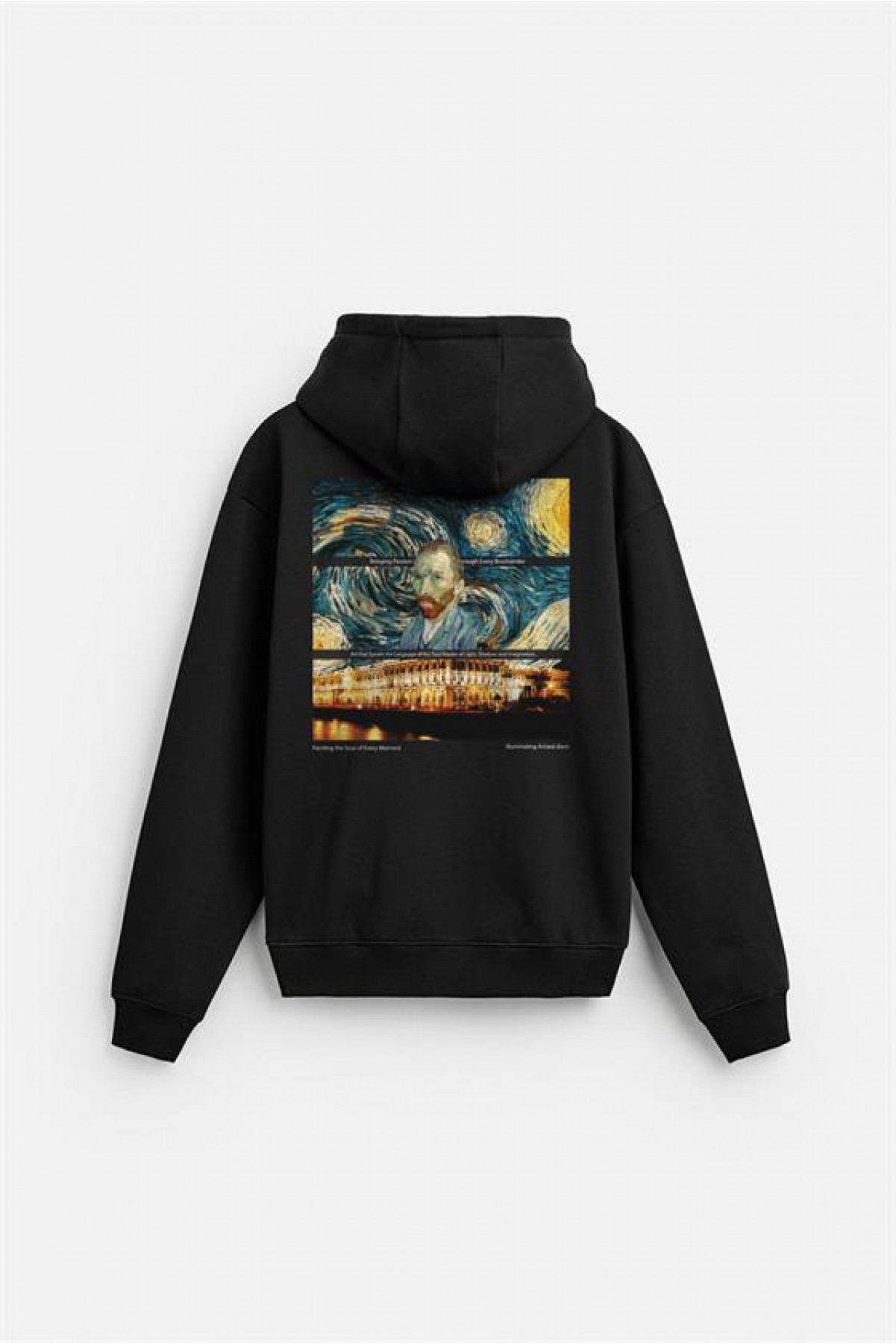 Kapuşonlu Van Goghe Baskılı Unisex Hoodie S
