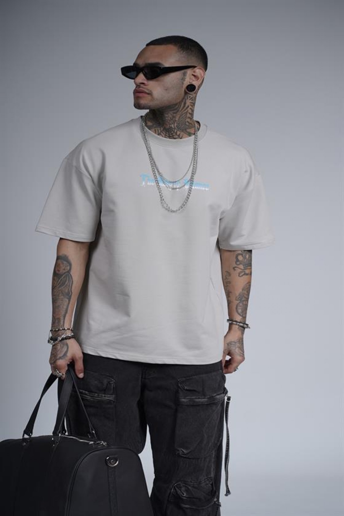 The King Of Balance Baskılı Oversize Kalıp Unisex Tişört S