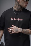 The King Of Balance Baskılı Oversize Kalıp Unisex Tişört S