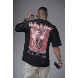 The King Of Balance Baskılı Oversize Kalıp Unisex Tişört S