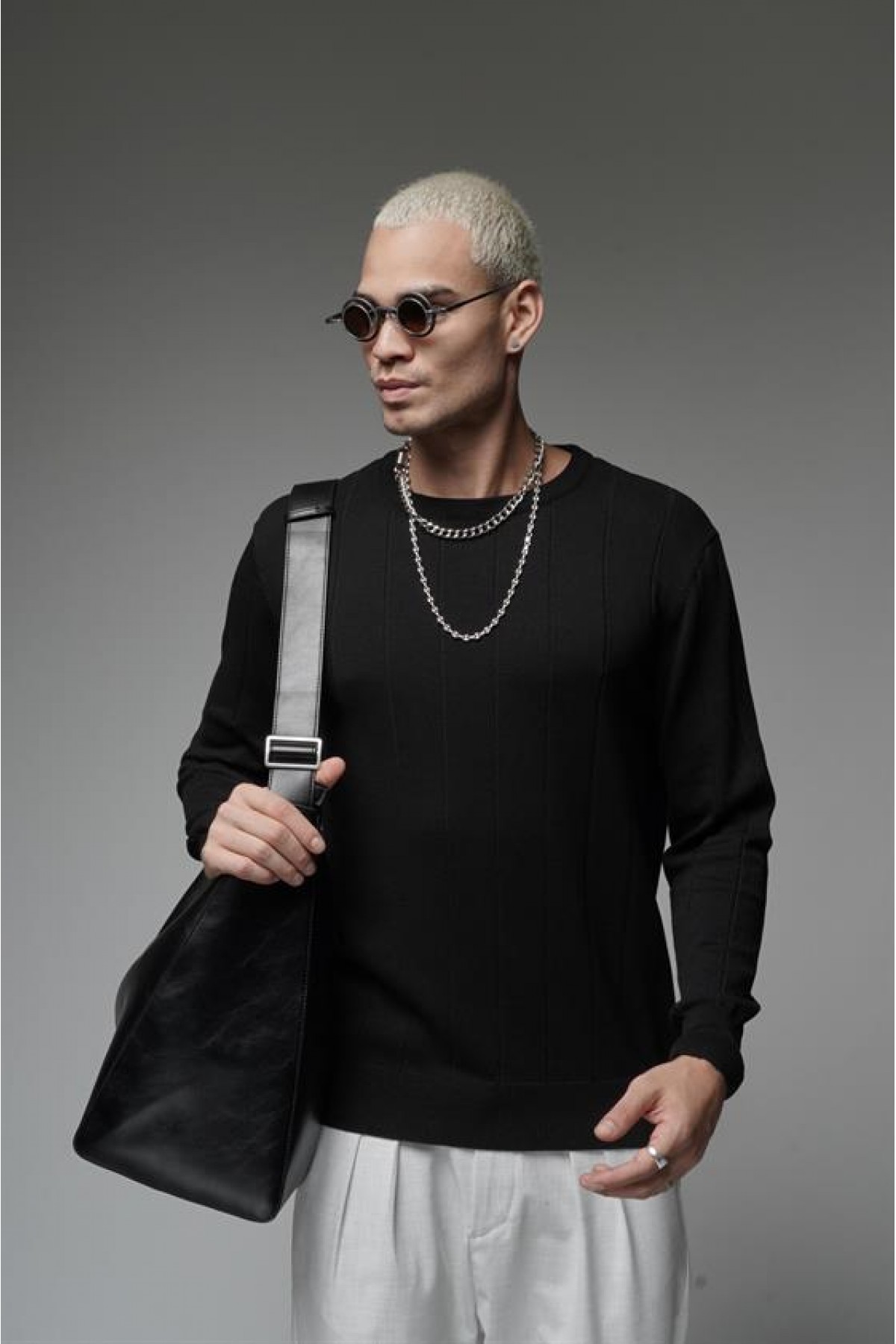 King Brich Bisiklet Yaka Fitilli Esnek Triko Kazak S