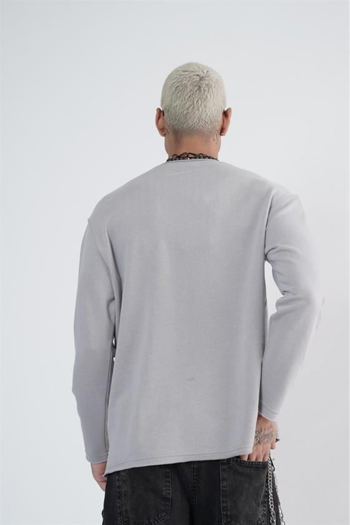 King Brich Pis Yaka Oversize Kalıp Erkek Sweatshirt S