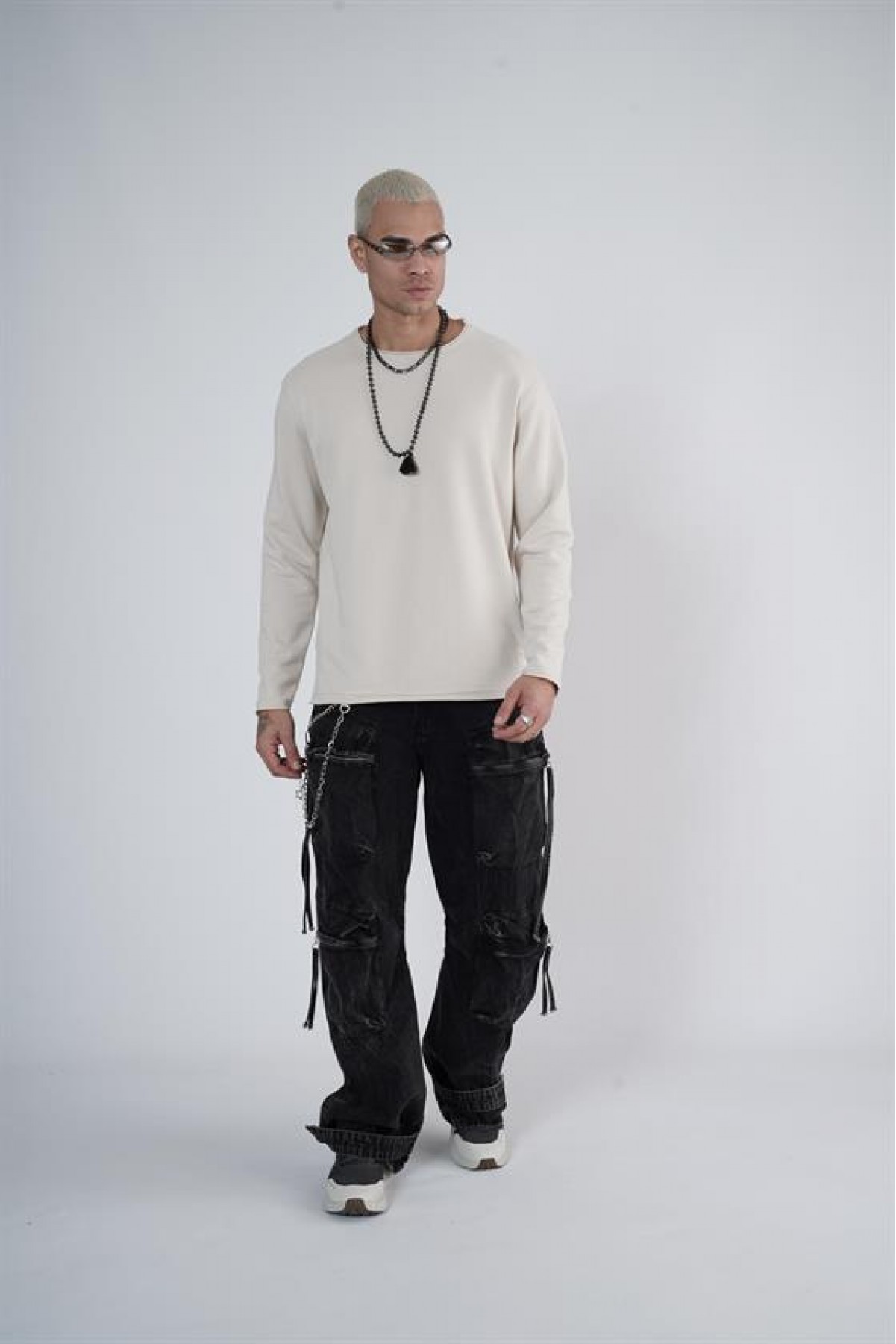 King Brich Pis Yaka Oversize Kalıp Erkek Sweatshirt S