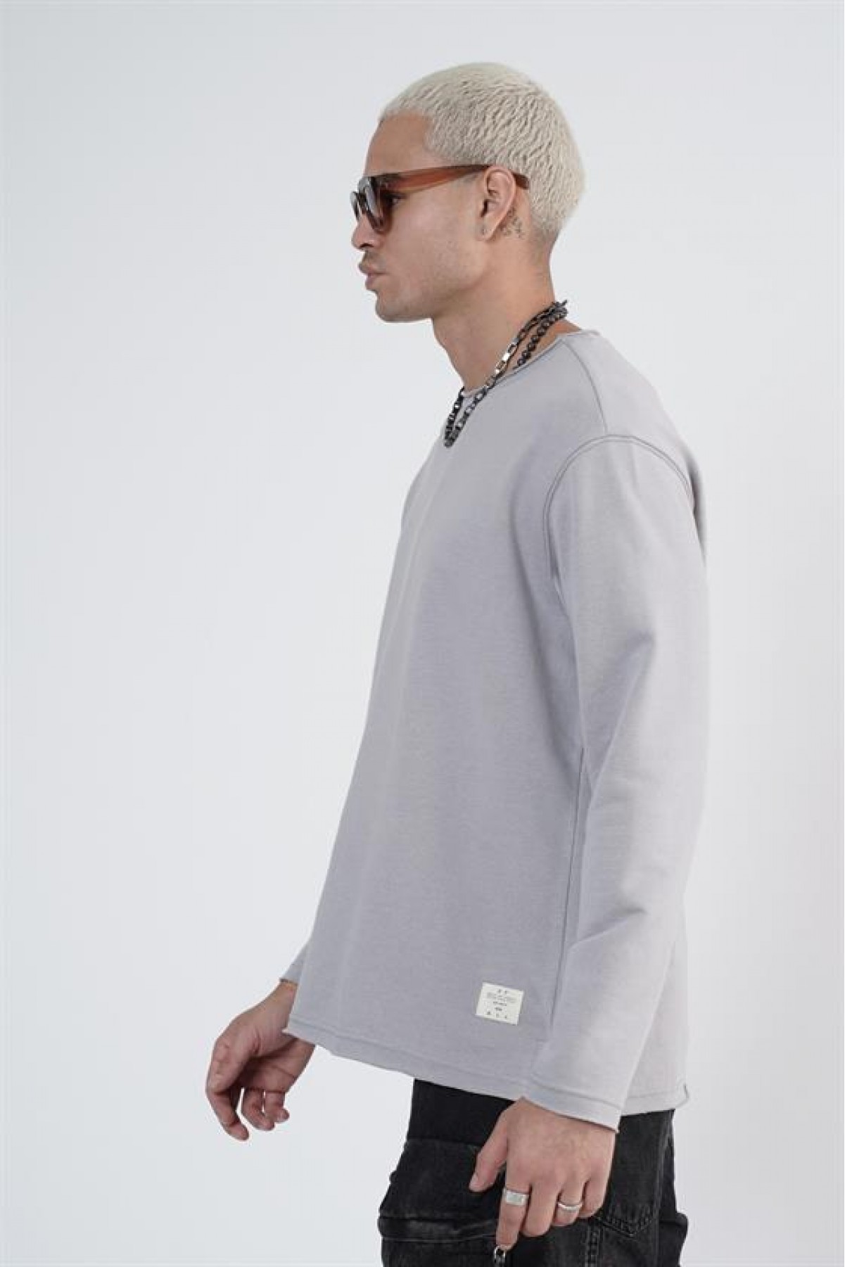 King Brich Pis Yaka Oversize Kalıp Erkek Sweatshirt S