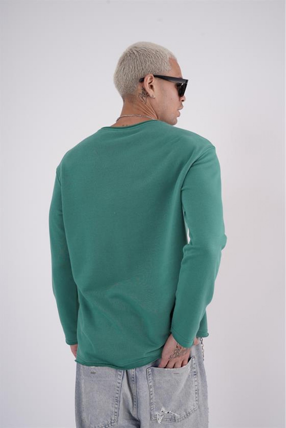 King Brich Pis Yaka Oversize Kalıp Erkek Sweatshirt S