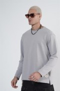 King Brich Pis Yaka Oversize Kalıp Erkek Sweatshirt S