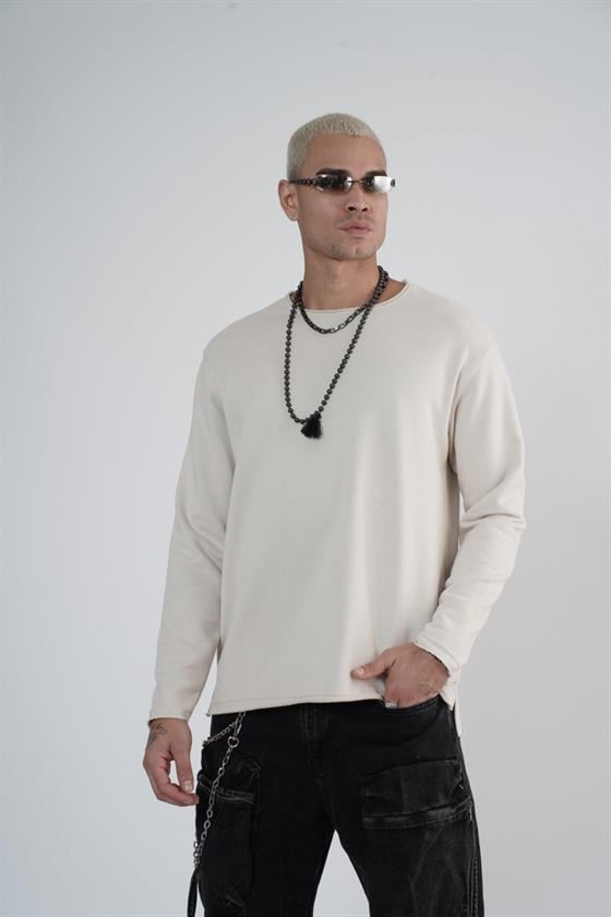 King Brich Pis Yaka Oversize Kalıp Erkek Sweatshirt S