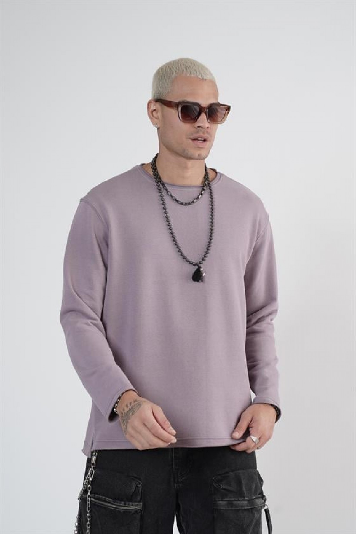 King Brich Pis Yaka Oversize Kalıp Erkek Sweatshirt S