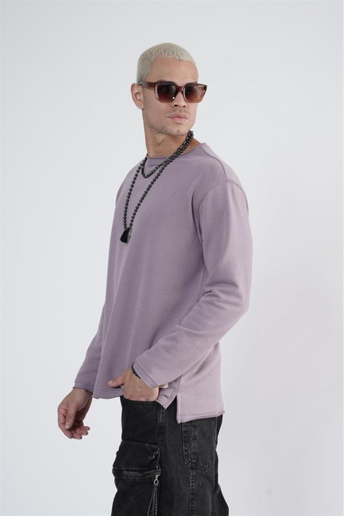King Brich Pis Yaka Oversize Kalıp Erkek Sweatshirt S