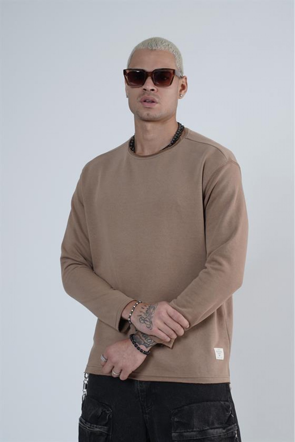 King Brich Pis Yaka Oversize Kalıp Erkek Sweatshirt S